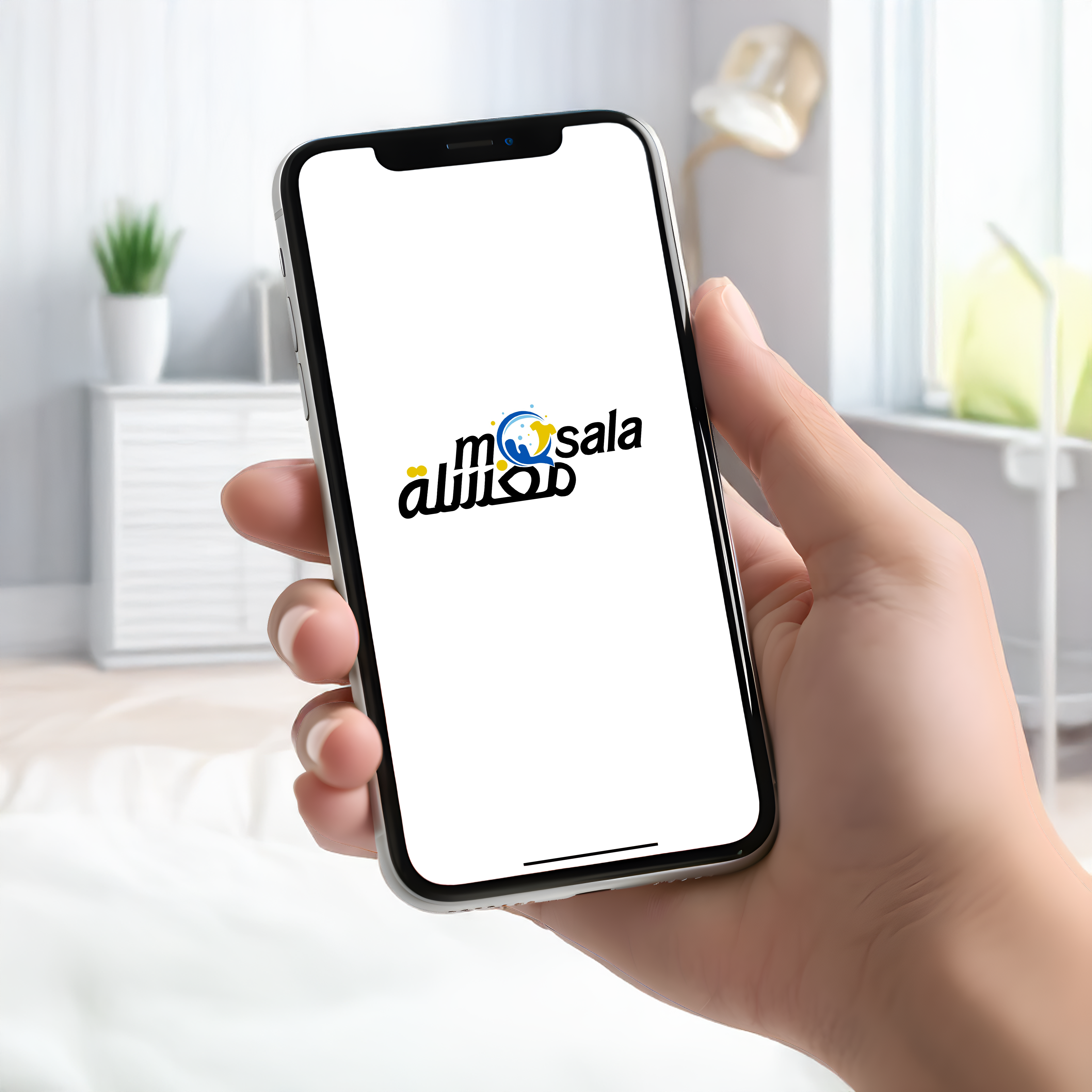 Mockup of the mQsala application on a smartphone.